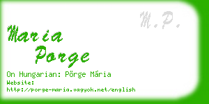 maria porge business card